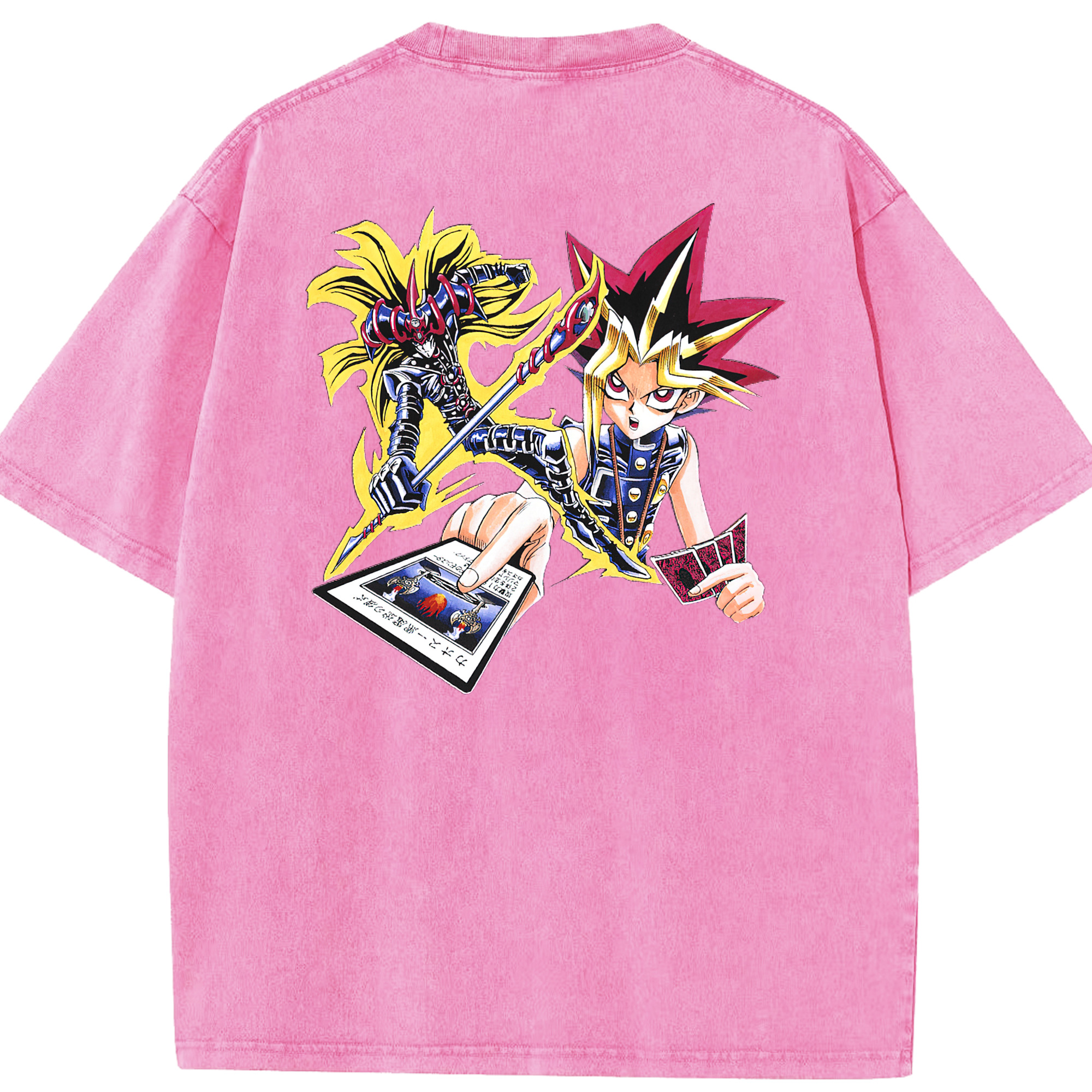 （画像用） 遊☆戯☆王 Yu-Gi-Oh! 綿100% ヴィンテージ風 半袖Tシャツ（背面プリント）
